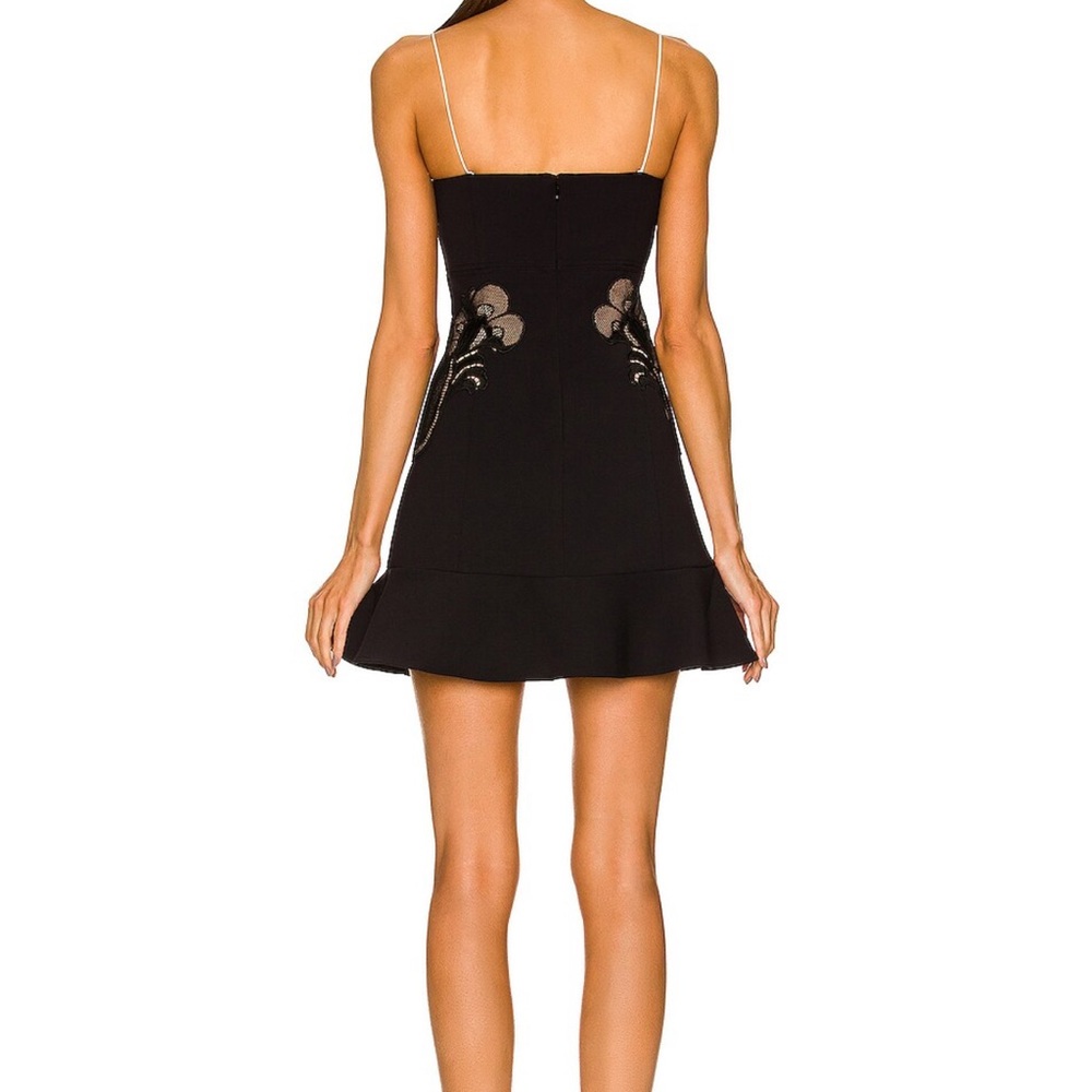 Self-Portrait Black and White Lace-Panel Mini Dress - Picture 3 of 11